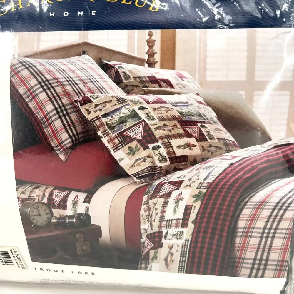 Charter Club Home cabin flannel sheet set